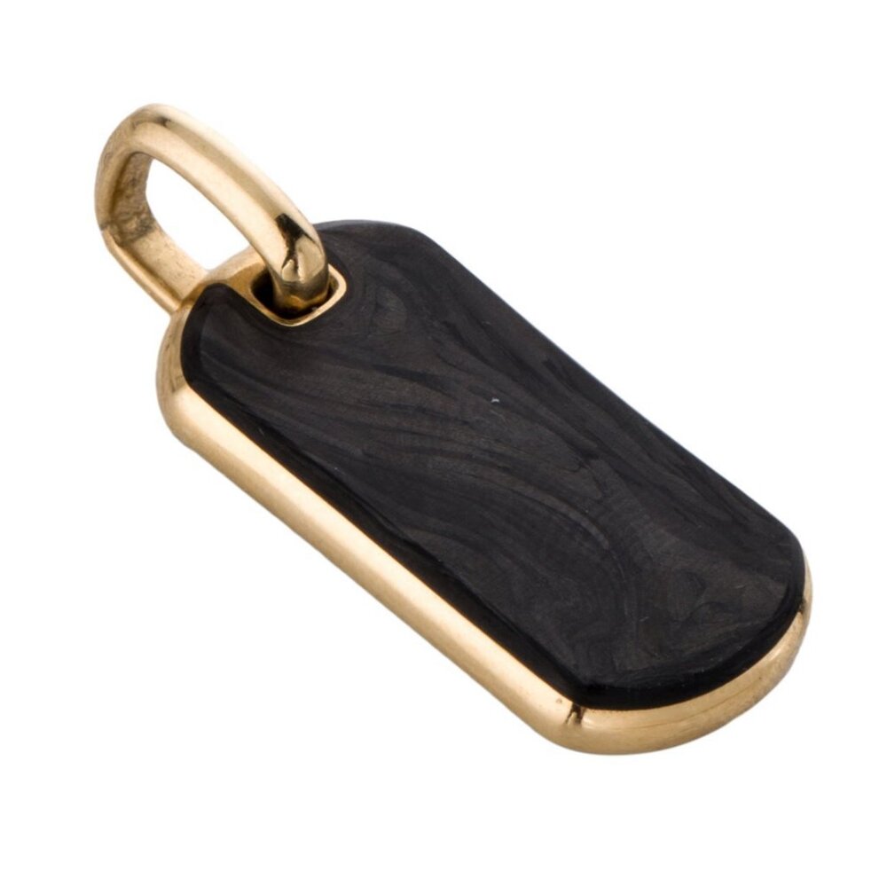 DAVID YURMAN 18K 750 YELLOW GOLD FORGED CARBON STREAMLINE® TAG PENDANT - Picture 7 of 7